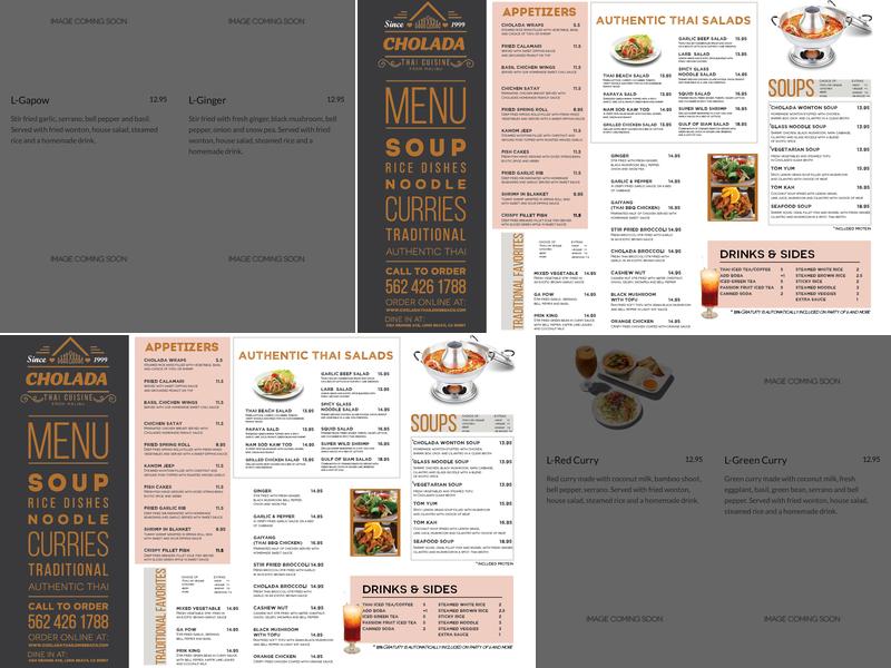 CHOLADA THAI CUISINE LONG BEACH Menu