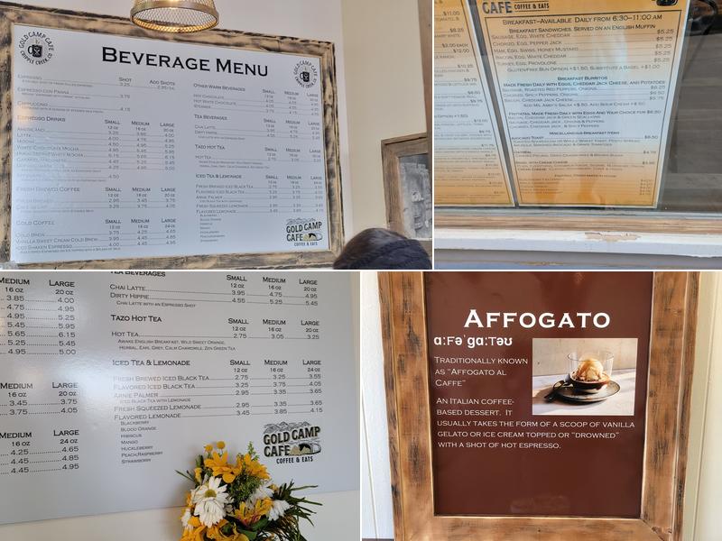 Gold Camp Cafe Menu