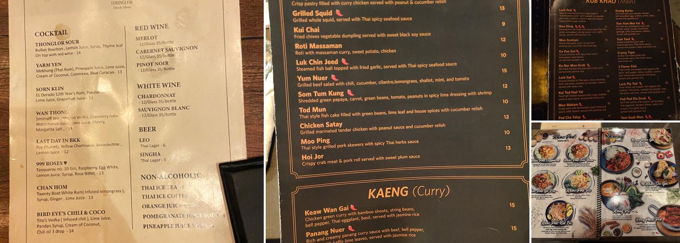 Thonglor Menu