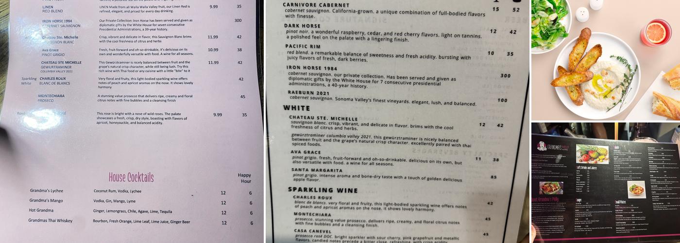 Grandma's Philly Menu