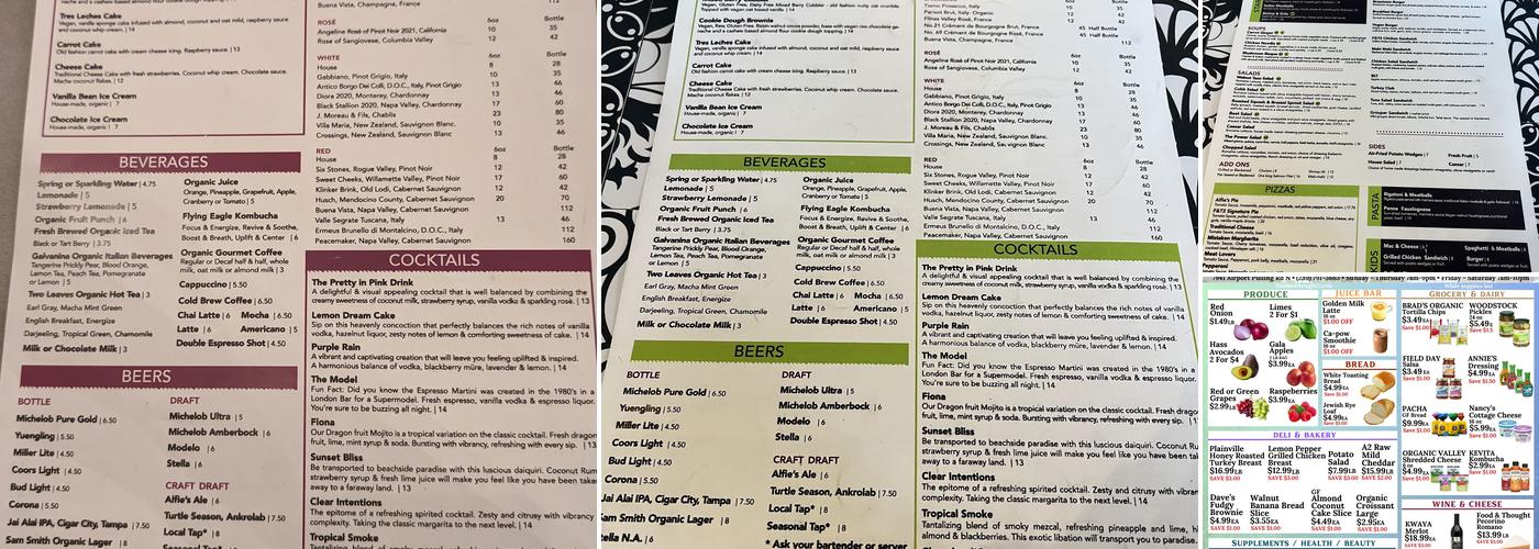 Food & Thought 2 Menu