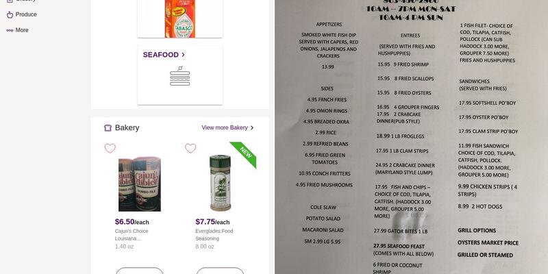 POP'S SEAFOOD AND PRODUCE Menu