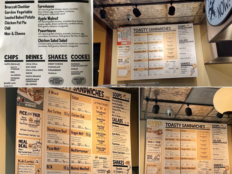 Potbelly Sandwich Shop Menu