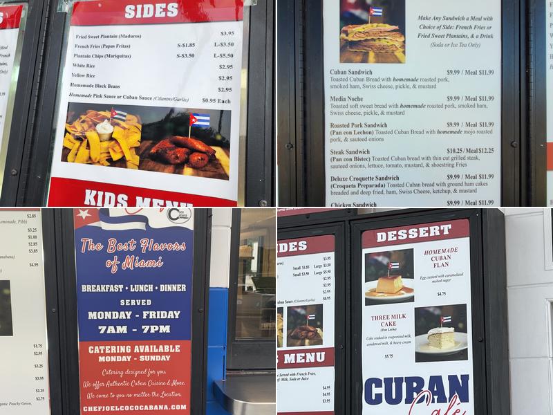 Cuban Cafe Menu