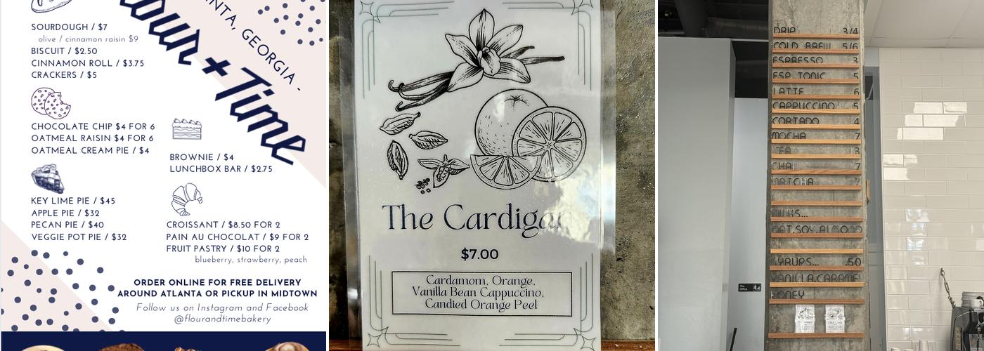 Flour + Time Bakery Menu