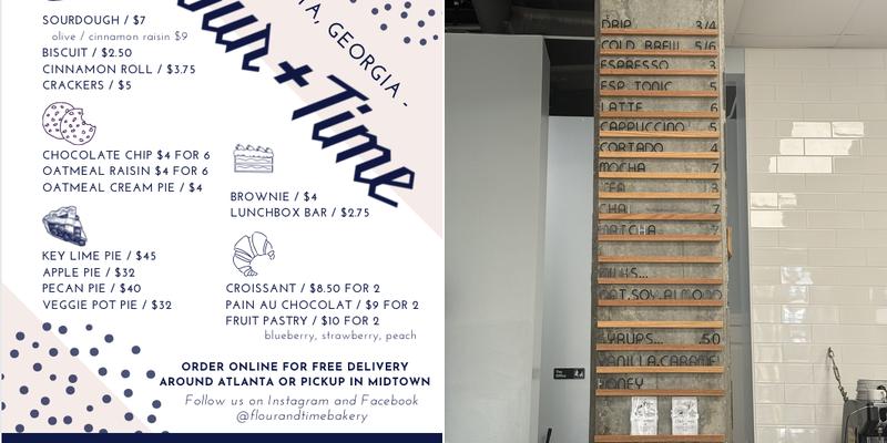 Flour + Time Bakery Menu