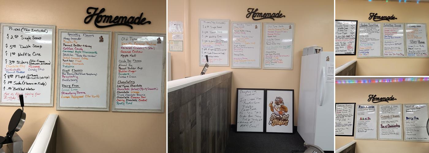 Scoops N Sliders Menu