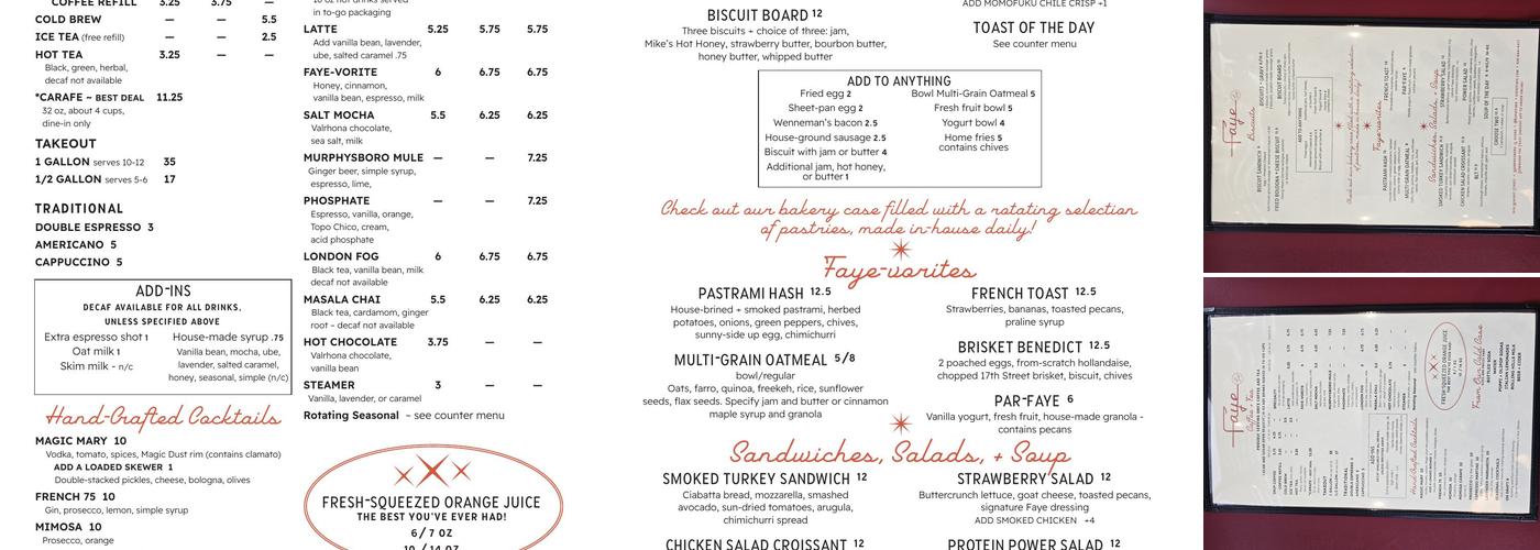 Faye Menu