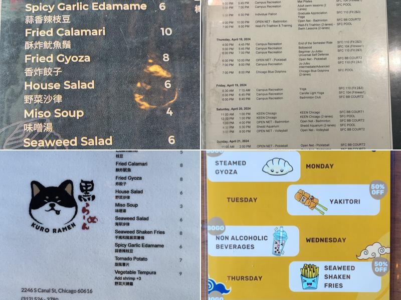 Kuro Ramen Menu