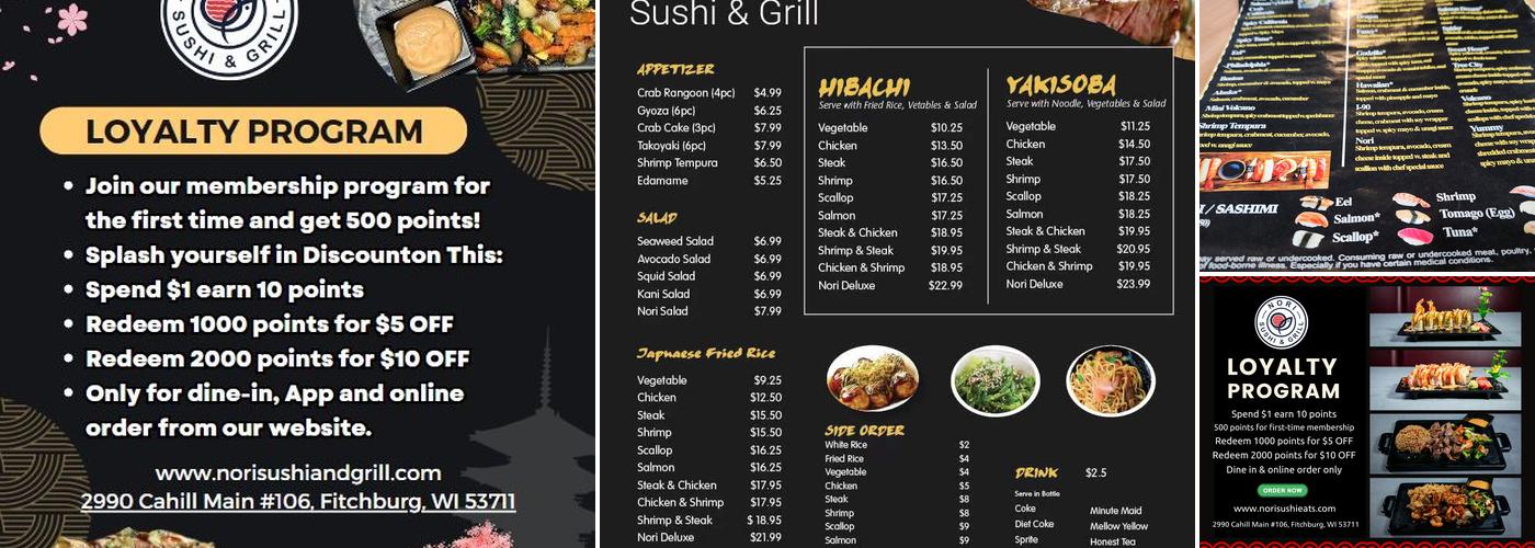 Nori Sushi & Grill Menu