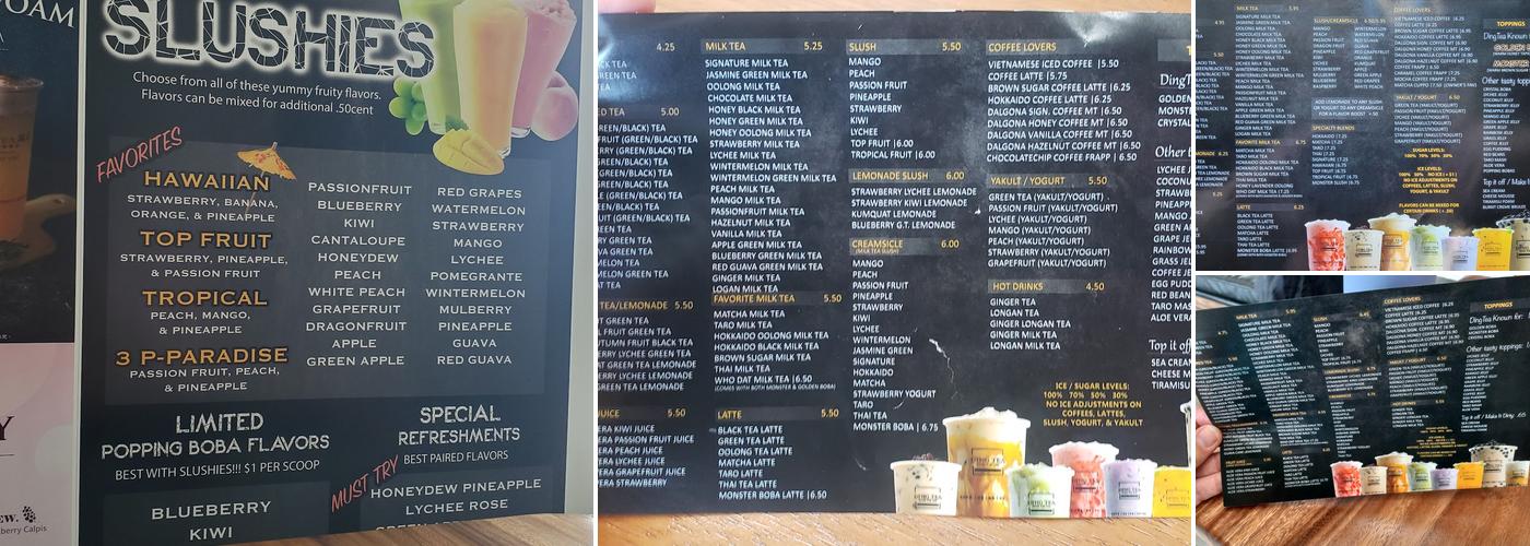 Ding Tea Slidell Menu