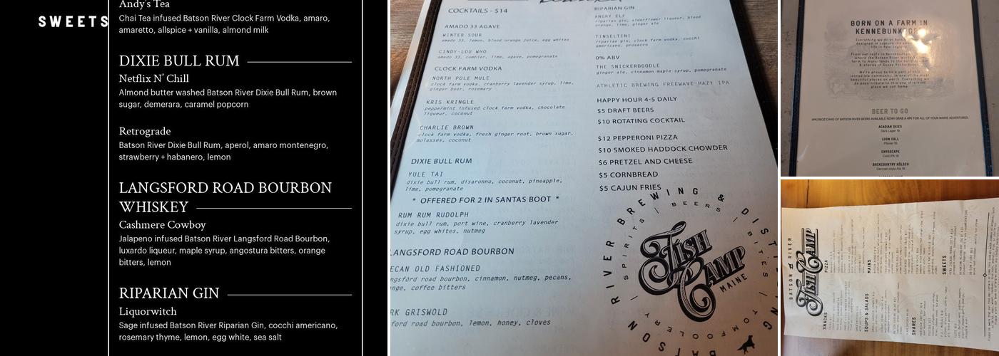 Batson River Fish Camp Menu