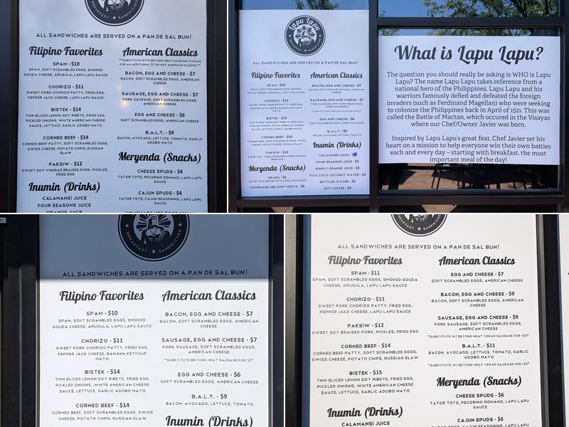 Lapu Lapu Menu
