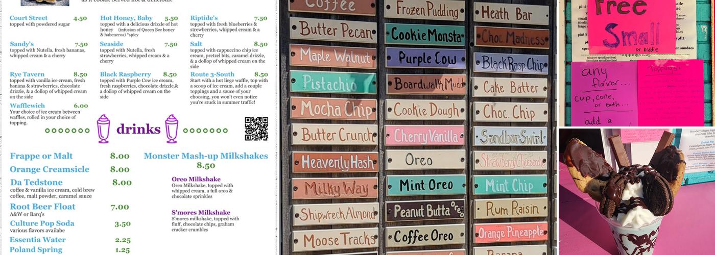 Seaside Ice Cream Menu