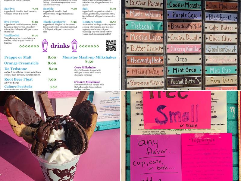 Seaside Ice Cream Menu