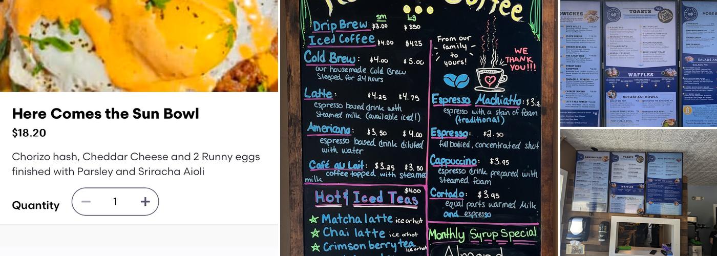 Roasted Coffee Bar Menu