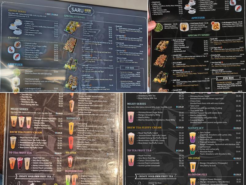 Saru Tea Bar Menu