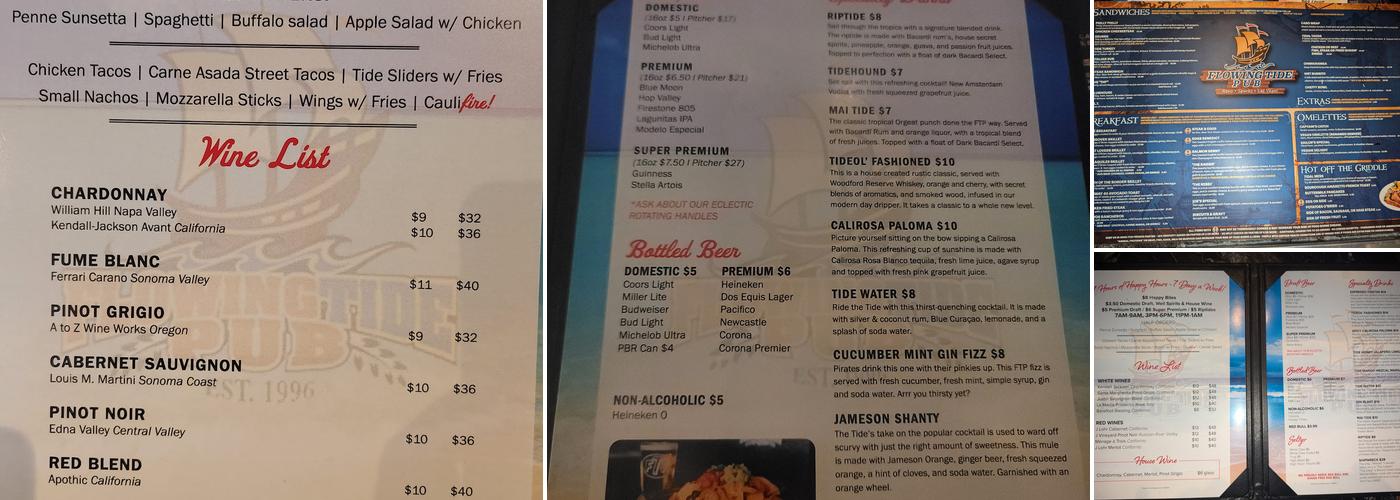 Flowing Tide Pub 8 Menu