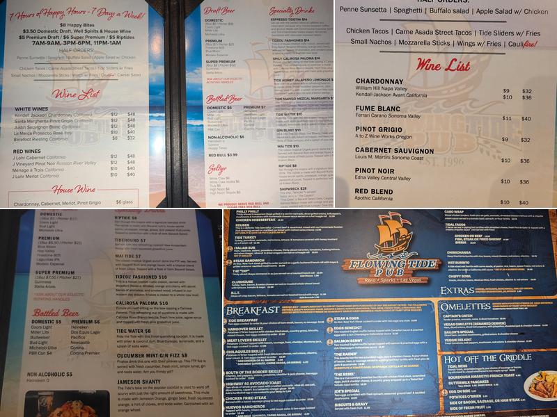 Flowing Tide Pub 8 Menu