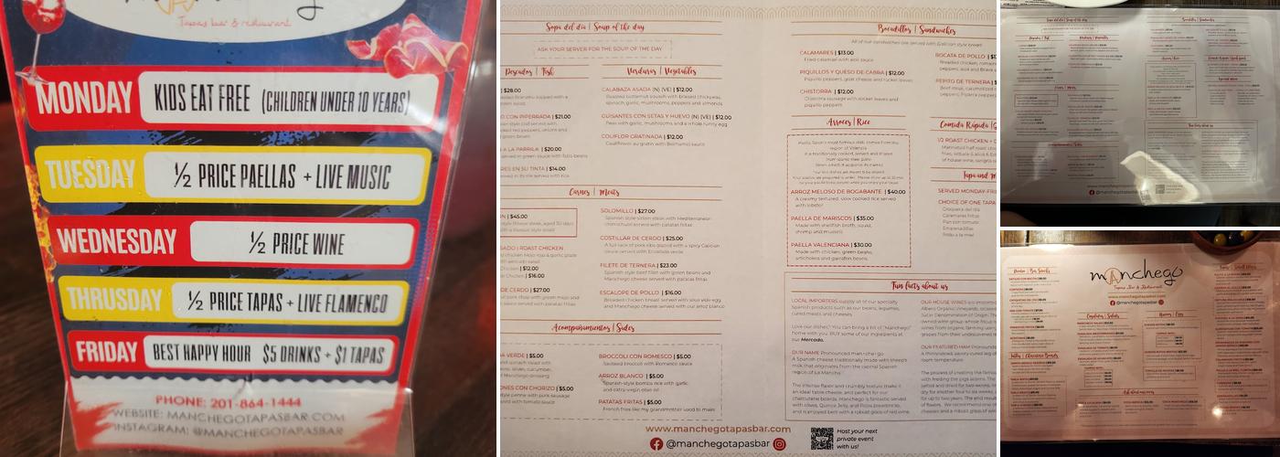 Manchego Tapas Bar & Restaurant Menu