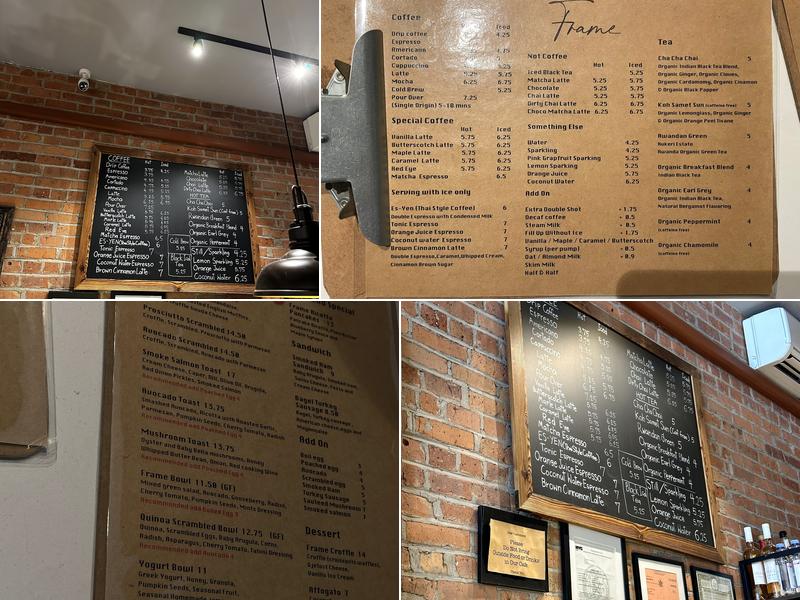 Frame NYC Menu