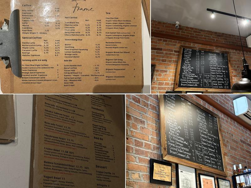 Frame NYC Menu
