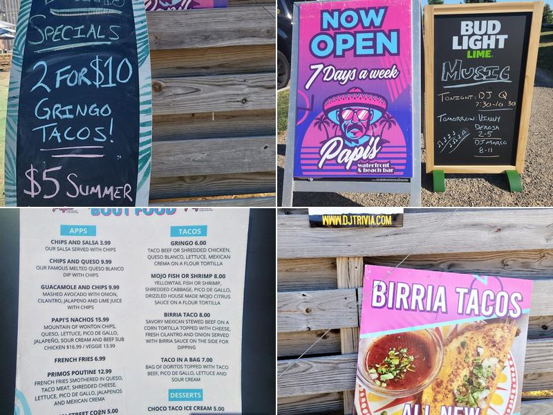 Papi Grande's Waterfront and Beach Bar Menu
