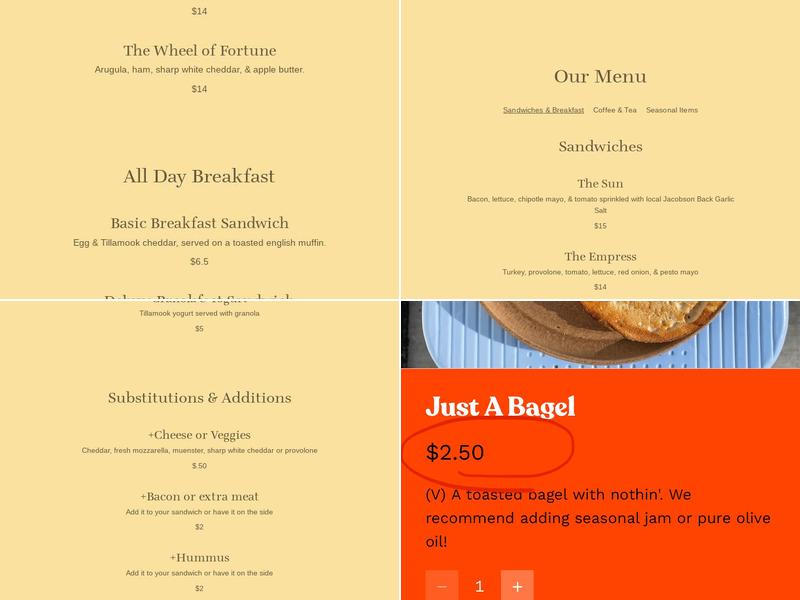 Community Cup Coffee Menu