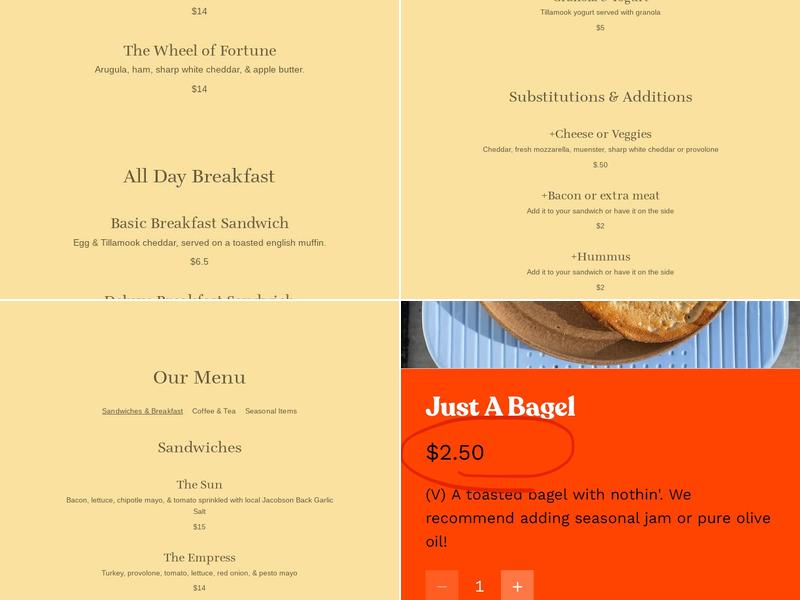 Community Cup Coffee Menu