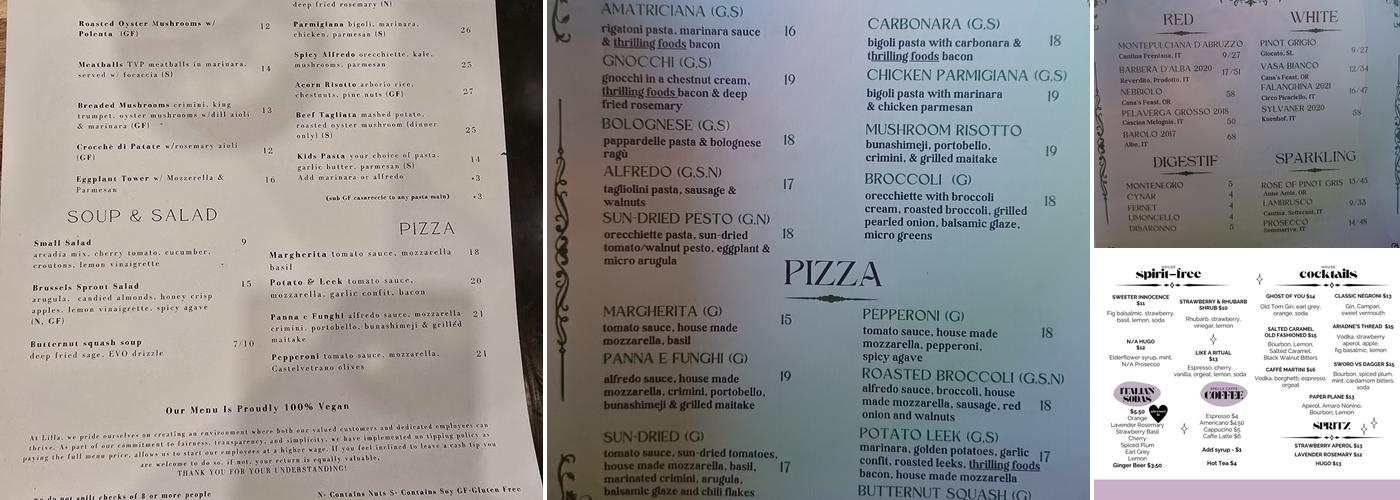 Lilla Menu