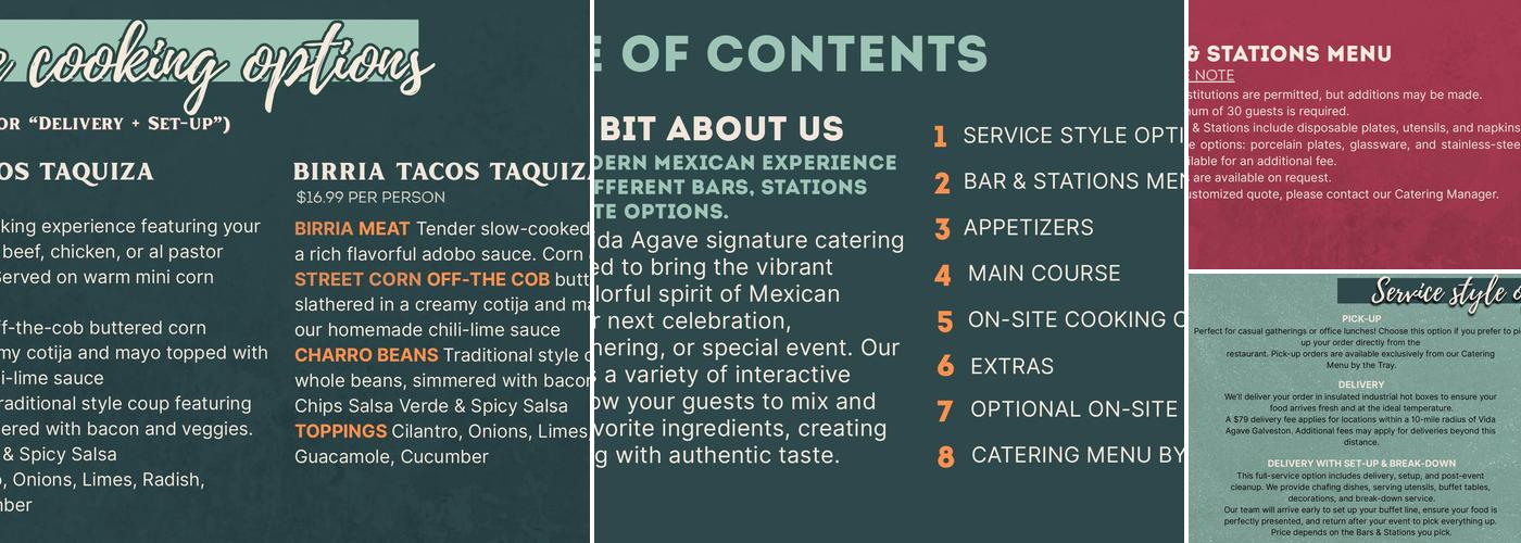 Vida Agave Menu