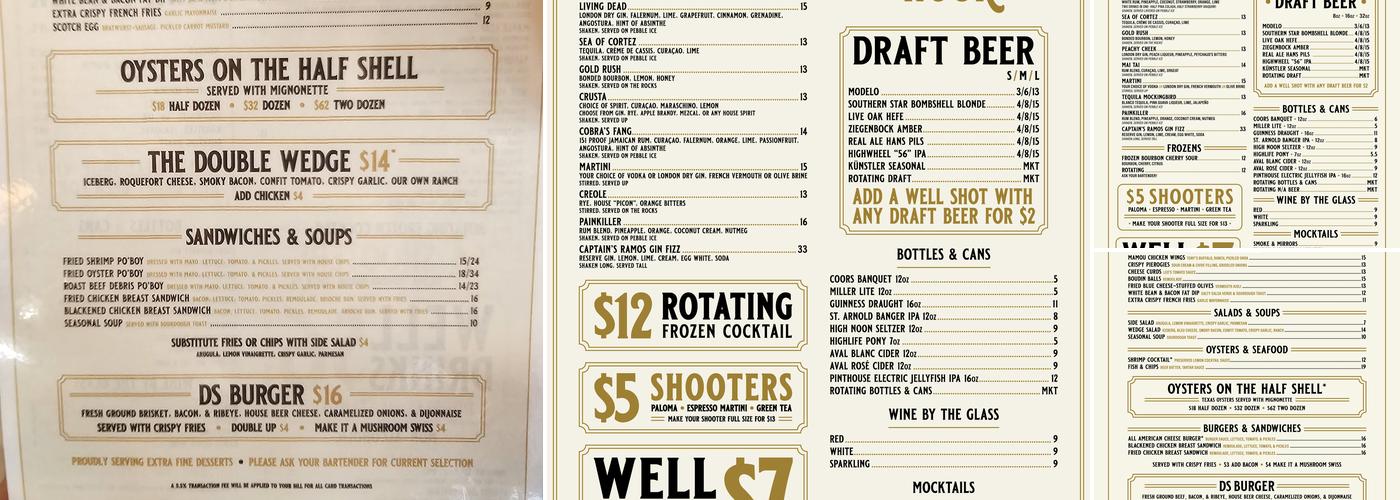 Double Standard Menu