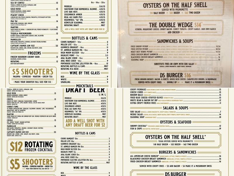 Double Standard Menu