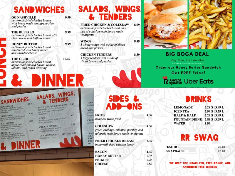 Roaming Rooster Menu