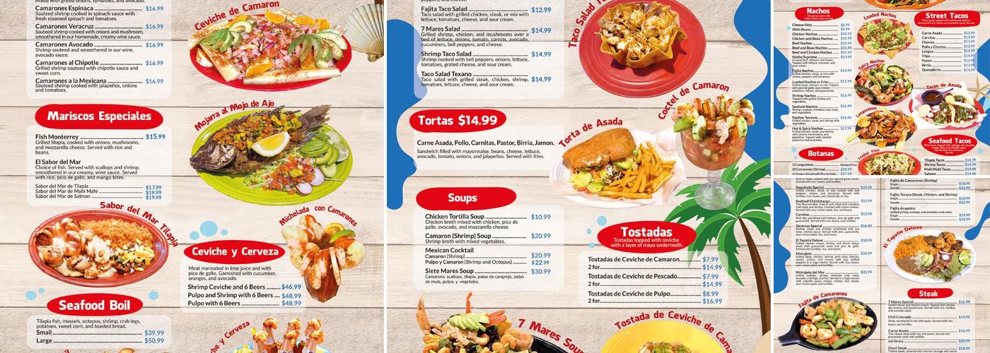 7 Mares Mexican Grill Menu