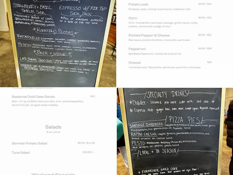 Oxbow Bakery Menu