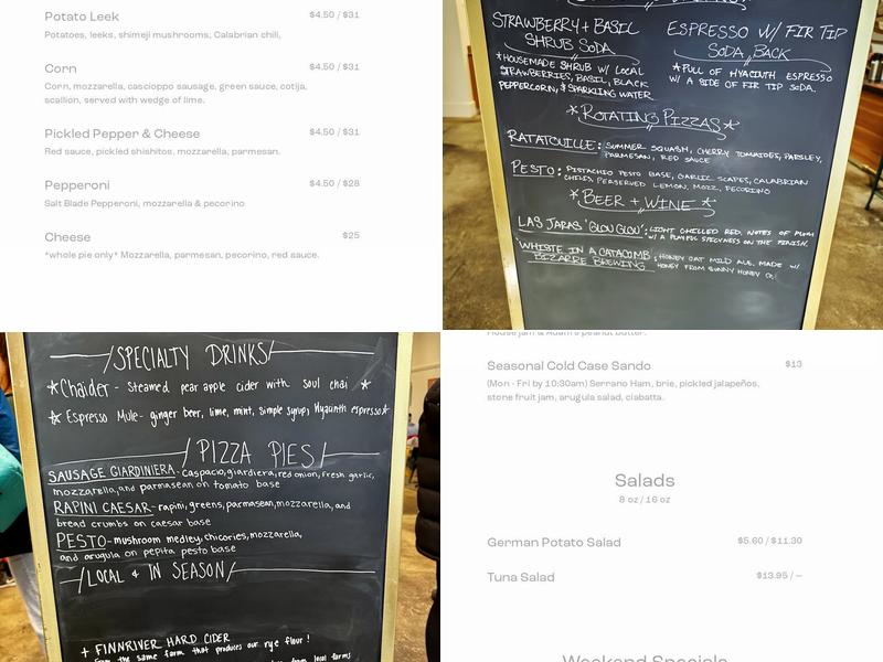 Oxbow Bakery Menu