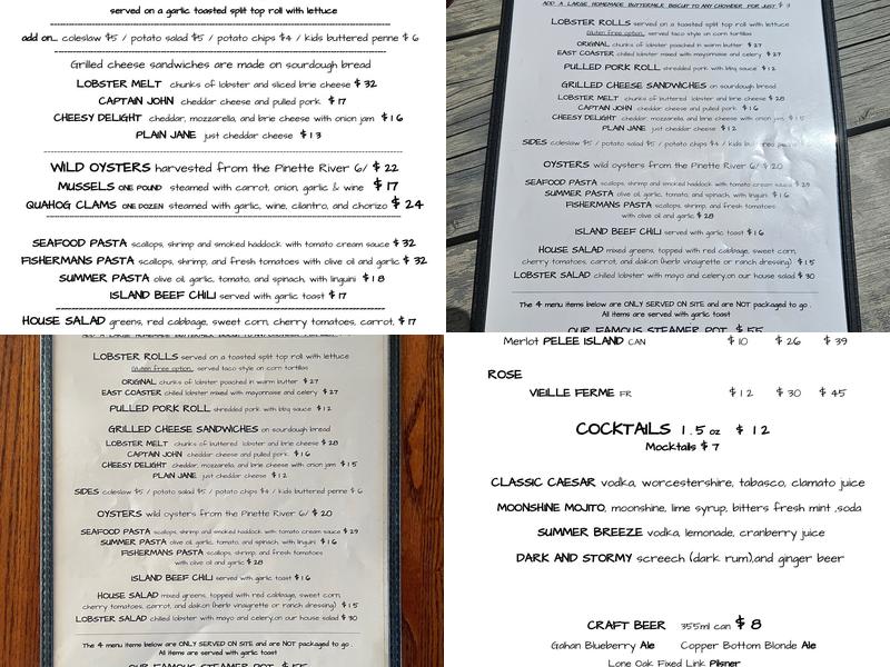 Point Prim Chowderhouse Menu