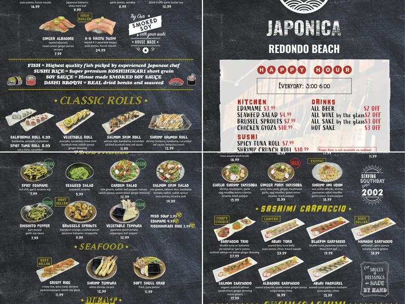 Japonica El Segundo Menu