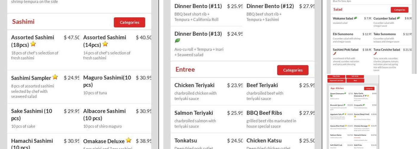 Hasumi Sushi Menu