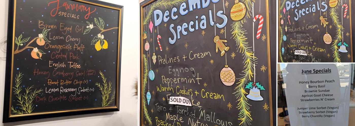 Ampersand Ice Cream Menu