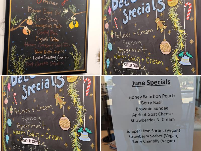 Ampersand Ice Cream Menu