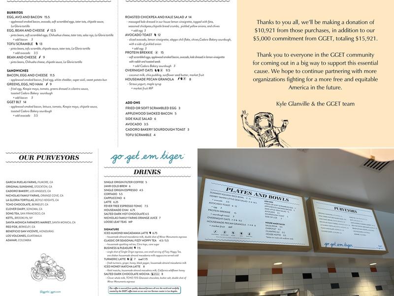 Go Get Em Tiger Menu