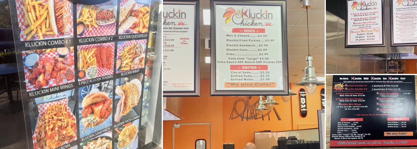 The Kluckin Chicken Menu