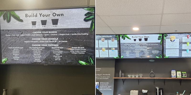 Dream Earth Bowls Cafe Menu
