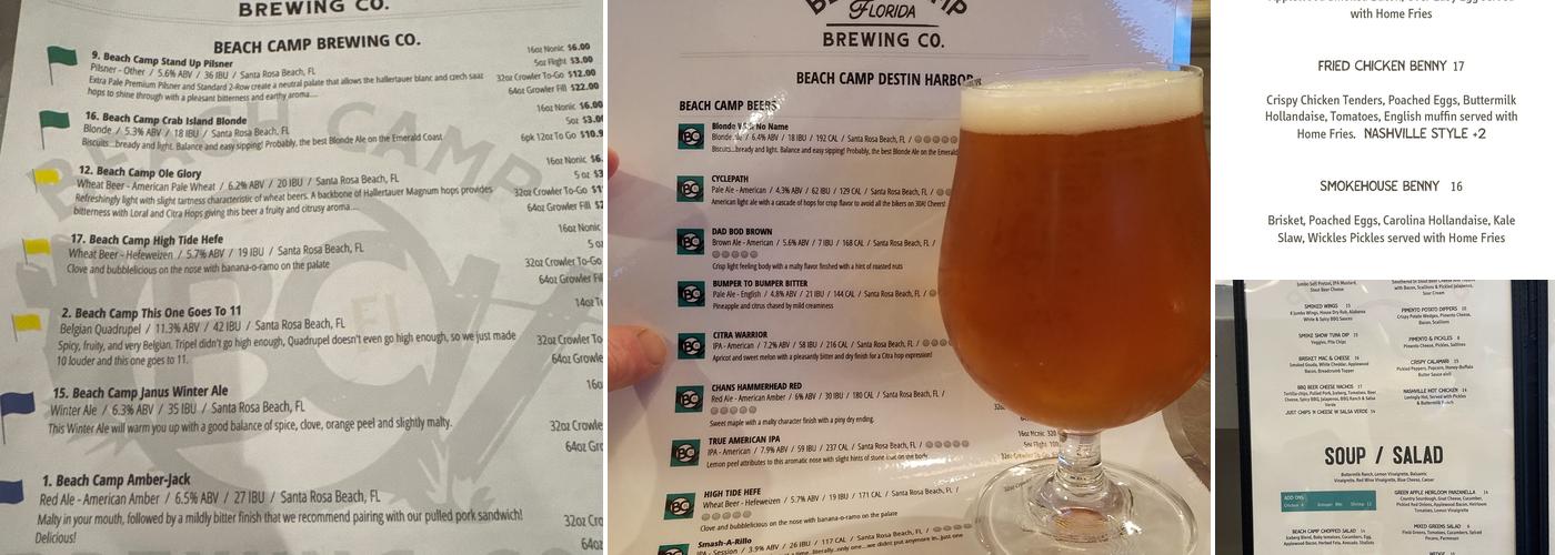 Beach Camp Brewpub Menu