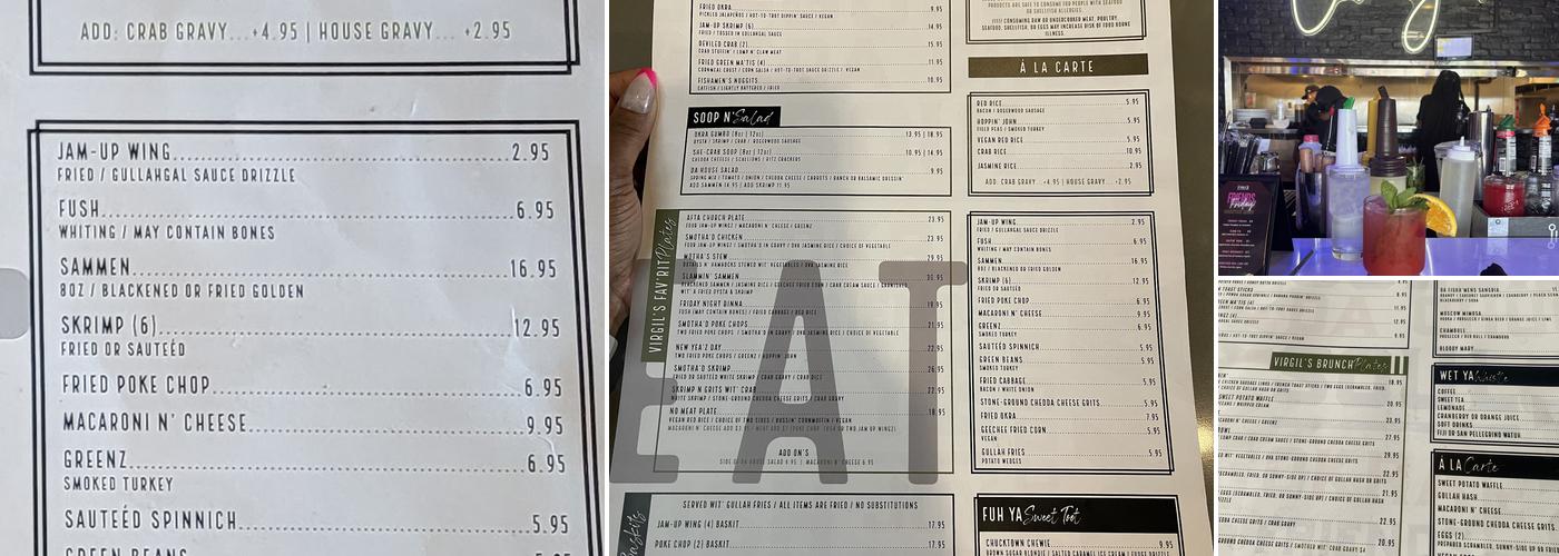 Virgil's Gullah Kitchen & Bar West Midtown Menu