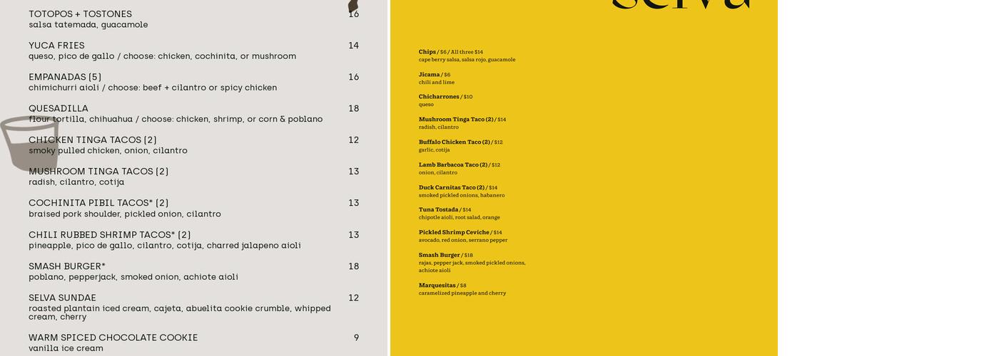 Selva Menu