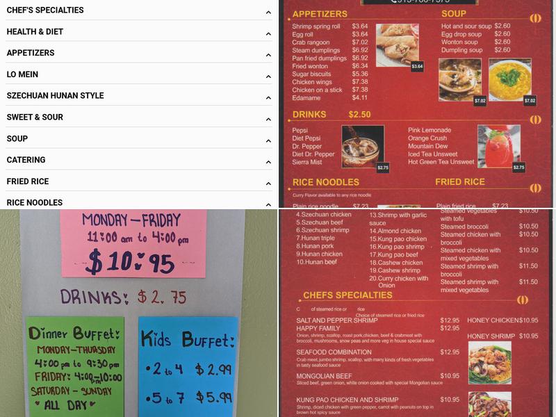 Dragon Empire Chinese Buffet Menu