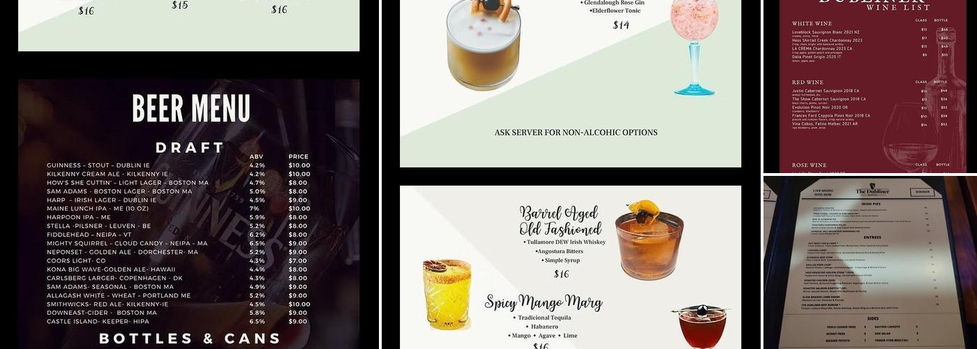 The Dubliner Irish Pub Menu